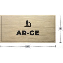 Azresa Ar-Ge Yazılı - Metal - Gold Renk - Kapı Isimliği - 30X15 cm