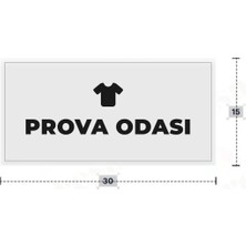 Azresa Prova Odası Yazılı - Metal - Beyaz Renk - Kapı Isimliği - 30X15 cm