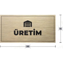 Azresa Üretım Yazılı - Metal - Gold Renk - Kapı Isimliği - 30X15 cm