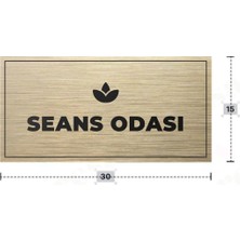 Azresa Seans Odası Yazılı - Metal - Gold Renk - Kapı Isimliği - 30X15 cm