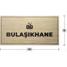 Azresa Bulaşıkhane Yazılı - Metal - Gold Renk - Kapı Isimliği - 30X15 cm
