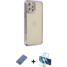 Pileli Store Pilelistore™ iPhone 12 Pro Kılıf Yörünge Koleksiyonu - Siyah 3D Antistatik Seramik Nano Ekran Koruyucu + Metal Kamera Lens Koruma Cam - Akyl