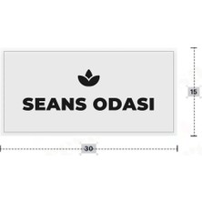Azresa Seans Odası Yazılı - Metal - Beyaz Renk - Kapı Isimliği - 30X15 cm