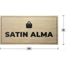 Azresa Satın Alma Yazılı - Metal - Gold Renk - Kapı Isimliği - 30X15 cm