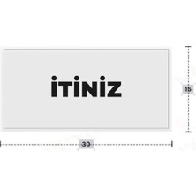 Azresa Itiniz Yazılı - Metal - Beyaz Renk - Kapı Isimliği - 30X15 cm