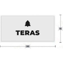 Azresa Teras Yazılı - Metal - Beyaz Renk - Kapı Isimliği - 30X15 cm