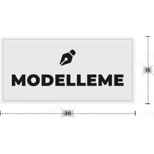 Azresa Modelleme Yazılı - Metal - Beyaz Renk - Kapı Isimliği - 30X15 cm