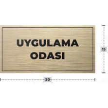 Azresa Uygulama Odası Yazılı - Metal - Gold Renk - Kapı Isimliği - 30X15 cm