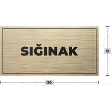Azresa Sığınak Yazılı - Metal - Gold Renk - Kapı Isimliği - 30X15 cm