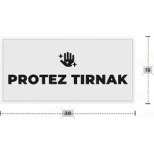 Azresa Protez Tırnak Yazılı - Metal - Beyaz Renk - Kapı Isimliği - 30X15 cm