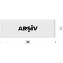 Azresa Arşiv Yazılı - Metal - Beyaz Renk - Kapı Isimliği - 20X7 cm