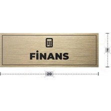 Azresa Finans Yazılı - Metal - Gold Renk - Kapı Isimliği - 20X7 cm