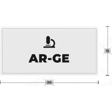 Azresa Ar-Ge Yazılı - Metal - Beyaz Renk - Kapı Isimliği - 30X15 cm
