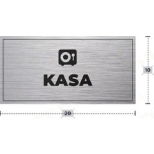 Azresa Kasa Yazılı - Metal - Gümüş Renk - Yönlendirme Levhası - 20X10 cm