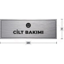 Azresa Cilt Bakımı Yazılı - Metal - Gümüş Renk - Kapı Isimliği - 20X7 cm