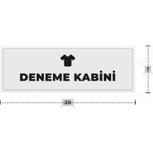 Azresa Deneme Kabini Yazılı - Metal - Beyaz Renk - Kapı Isimliği - 20X7 cm