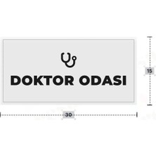 Azresa Doktor Odası Yazılı - Metal - Beyaz Renk - Kapı Isimliği - 30X15 cm