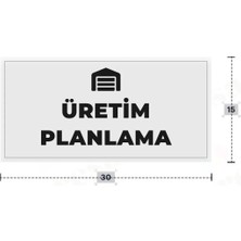 Azresa Üretım Planlama Yazılı - Metal - Beyaz Renk - Kapı Isimliği - 30X15 cm