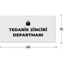Azresa Tedarık Zıncırı Departmanı Yazılı - Metal - Beyaz Renk - Kapı Isimliği - 30X15 cm