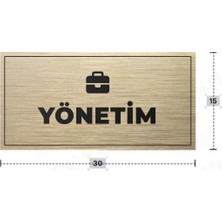 Azresa Yönetım Yazılı - Metal - Gold Renk - Kapı Isimliği - 30X15 cm
