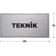 Azresa Teknık Yazılı - Metal - Gümüş Renk - Kapı Isimliği - 30X15 cm