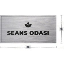 Azresa Seans Odası Yazılı - Metal - Gümüş Renk - Kapı Isimliği - 30X15 cm