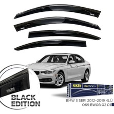 Niken Bmw 3 Serisi F30 Cam Rüzgarlığı Siyah Kromlu 4'lü 2012+ Sonrası