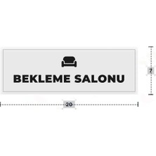 Azresa Bekleme Salonu Yazılı - Metal - Beyaz Renk - Kapı Isimliği - 20X7 cm