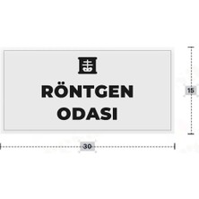 Azresa Röntgen Odası Yazılı - Metal - Beyaz Renk - Kapı Isimliği - 30X15 cm