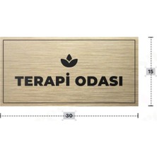 Azresa Terapı Odası Yazılı - Metal - Gold Renk - Kapı Isimliği - 30X15 cm