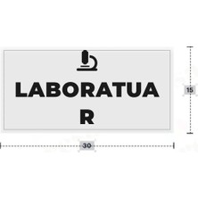 Azresa Laboratuar Yazılı - Metal - Beyaz Renk - Kapı Isimliği - 30X15 cm