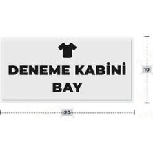 Azresa Deneme Kabini Bay Yazılı - Metal - Beyaz Renk - Kapı Isimliği - 20X10 cm