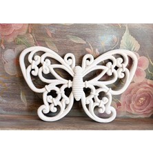 Baykuşca Boyanabilir Oymalı Kelebek Duvar Objesi 17*12 cm