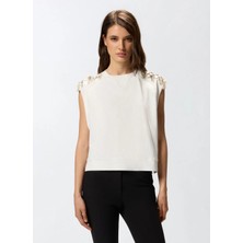 Pinko Beyaz Kadın Standart Fit T-Shirt 105693