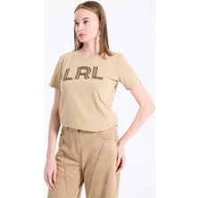 Lauren Ralph Lauren Camel Kadın Standart Baskılı T-Shirt 200971125