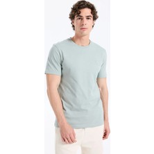 Boss Mint Erkek Regular Fit Logo Baskılı T-Shirt Tales