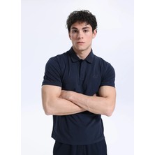 Ea7 Lacivert Erkek Slim Fit Logo Baskılı Polo T-Shirt Traın Vısıbılıty Polo