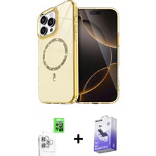 Pileli Store Pilelistore™ iPhone 16 Pro Kılıf Kıvılcım Form Prime - Siyah Bilvis 5in1 5d Magic Hayalet Cam Ekran Koruyucu + Raze Metal Kamera Lens - Bz