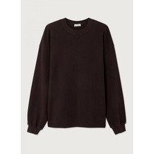 American Vintage Kahverengi Erkek Bisiklet Yaka Sweatshirt MTOF03BH25RAC