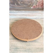 Baykuşca Ham Ahşap Boyanabilir Yuvarlak, Ayaklı Sunumluk, Dekoratif Tepsi 22 cm