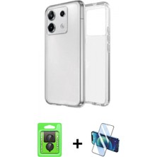 Pileli Store Pilelistore™ Redmi Note 13 Pro 4g Kılıf Zirve Doku - Siyah 3D Antistatik Cam Ekran Koruyucu + Raze Metal Kamera Lens - Sh