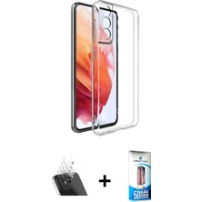 İlk El Grup Pilelistore™ Galaxy S22 Plus Kılıf Zirve Doku - Siyah 5d Eko Cam Ekran Koruyucu + Kamera Lens Koruma Cam - Sf