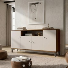 Yurupa Konsol Modern Salon Valaris Kapaklı Ayaklı Ceviz-Kaşmir Vıs3-Cka