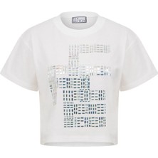 Ace Nayman Beyaz Kadın Standart Taşlı T-Shirt Duncan