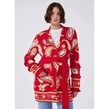 Hayley Menzies Kırmızı Kadın V Yaka Normal Hırka Jimi Cardigan