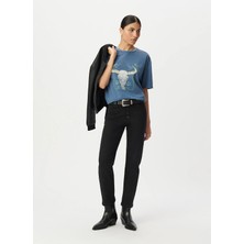 İkks Ikks Mavi Kadın Standart Fit Baskılı T-Shirt B210485