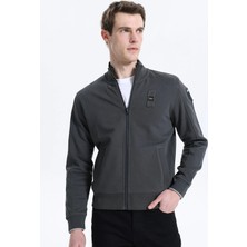 Blauer Gri Erkek Dik Standart Sweatshirt 25WBLUF01183-978 Cıty