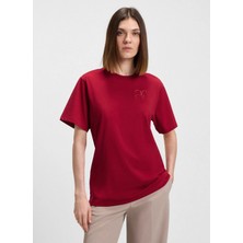 Hugo Kırmızı Kadın Regular Fit Logo Baskılı T-Shirt 50550901