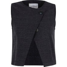 Ssimple Kahverengi Kadın O Yaka Şişme Yelek Frame Vest -S316