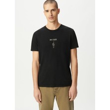 İkks Ikks Siyah Erkek Regular Fit Yazı Baskılı T-Shirt M210133